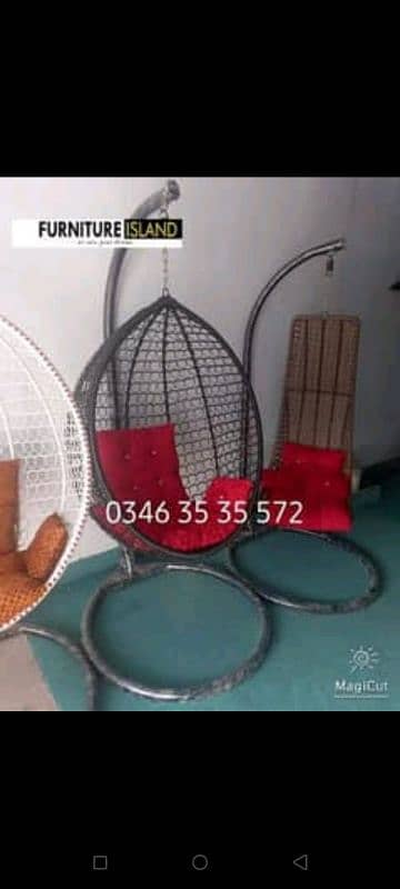 Egg shape hanging swing jhula jhoola outdoor furniture wholesale 0