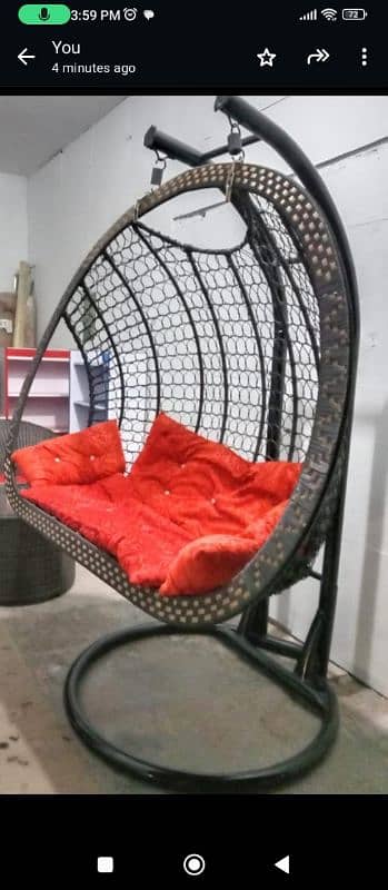 Egg shape hanging swing jhula jhoola outdoor furniture wholesale 9