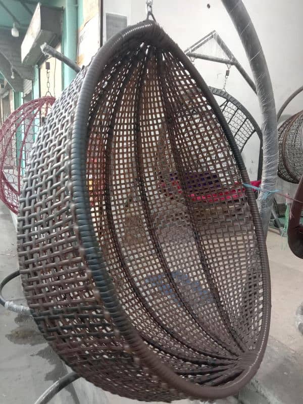 Egg shape hanging swing jhula jhoola outdoor furniture wholesale 4