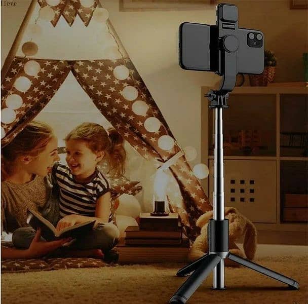 selfie stick with LED light mini tripod stand 4