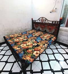 IRON DOUBLE BED FOR SALE WITH NEW MATRESS