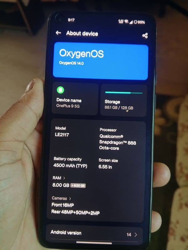 One plus 9 5g single Sim Aprove 8