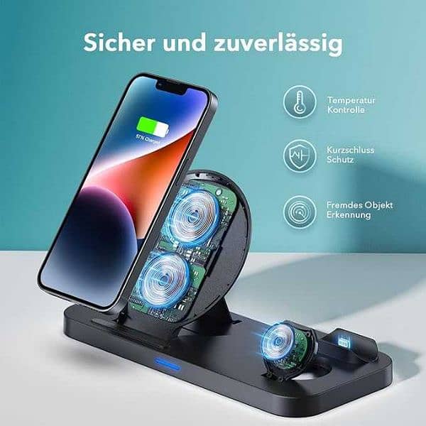 KKM Wireless Charger 3 in 1 QI Inductive Charging Station 3