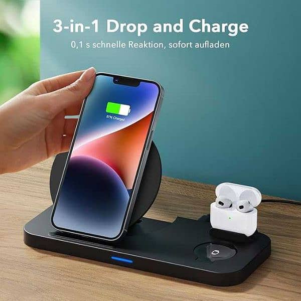 KKM Wireless Charger 3 in 1 QI Inductive Charging Station 5