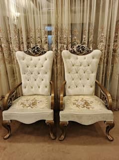 Long back victorian chairs