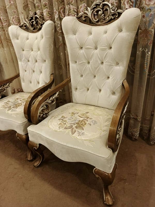 Long back victorian chairs sofa 1