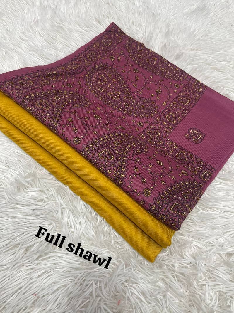 3 pcs pashmina suit with embroidered shawl 2