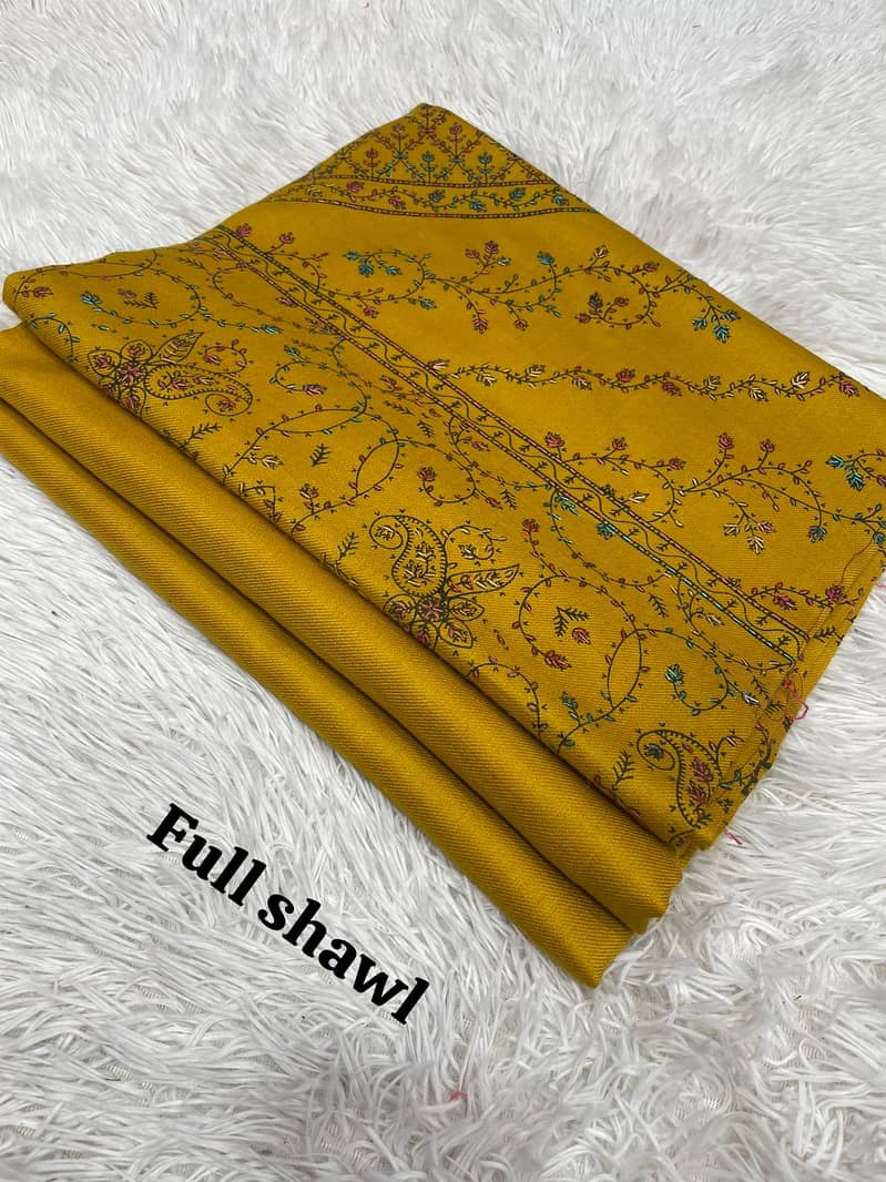 3 pcs pashmina suit with embroidered shawl 7