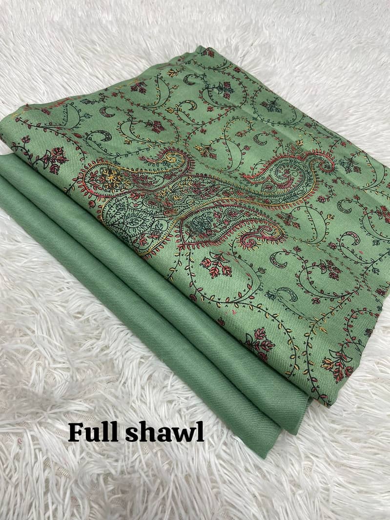 3 pcs pashmina suit with embroidered shawl 11