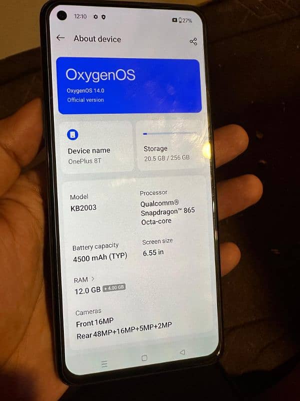 OnePlus 8t ram 12gb 256gb Exchnj kr loga 1