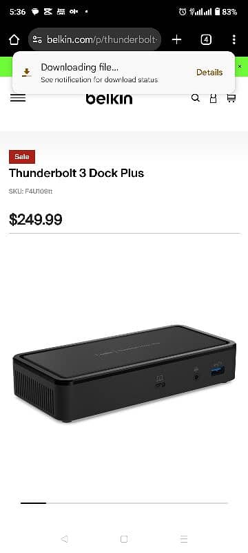 Original Belkin Thunderbolt 3 Dock Plus 2