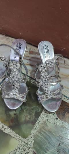 silver color party wear sandal 7 number women