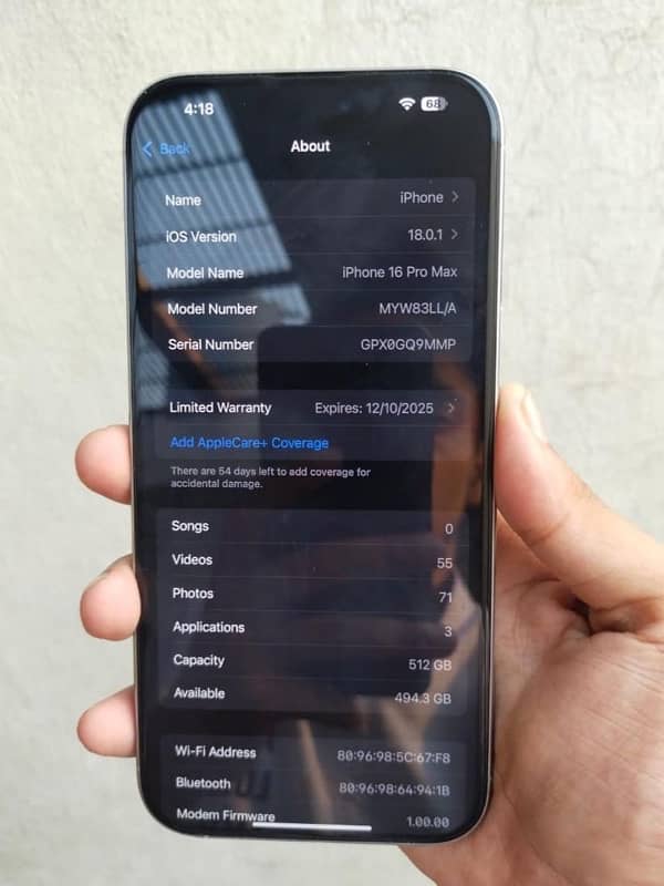 iPhone 16 Pro Max 512Gb Non PTA J. V 5