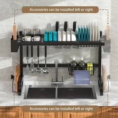 Universal carbon steel over sink dish drying rack