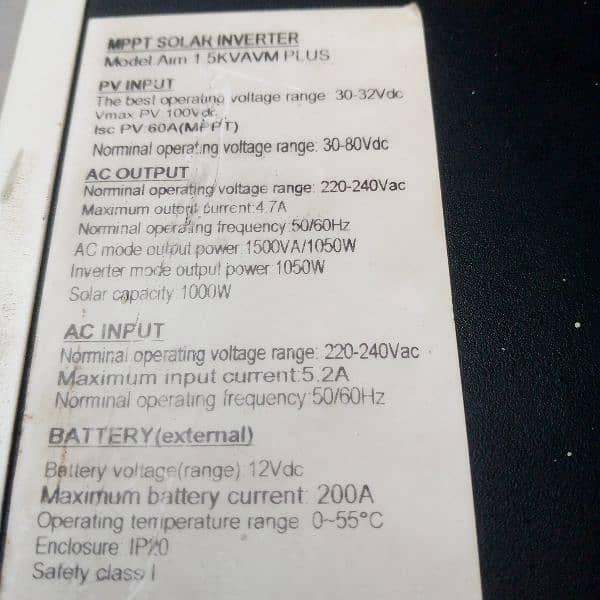 Growatt inverter 1500 watt no repair 0344410/8853 1