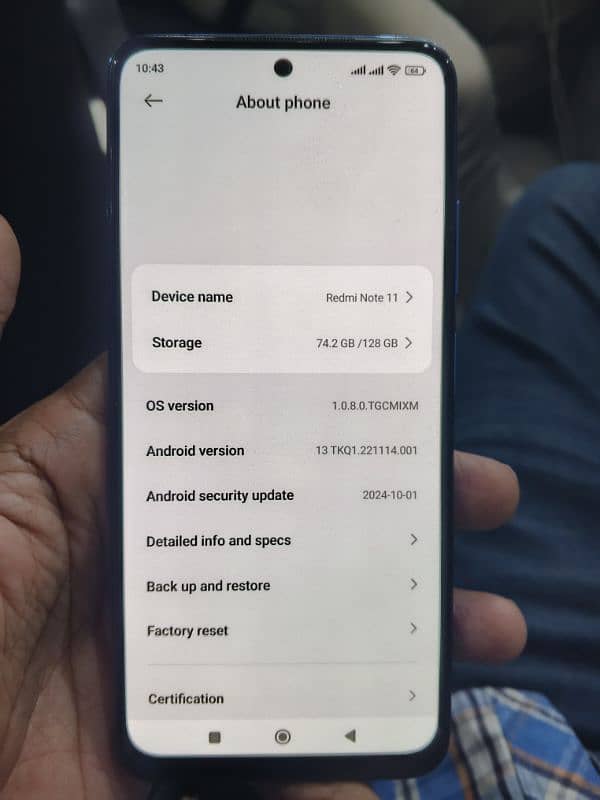 Redmi Note 11 Pta Approved 4/128 1