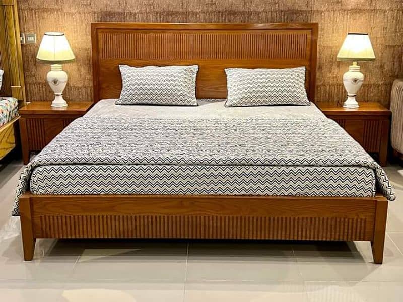 double bed set, king size bed set, sheesham wood bed set, furniture 14