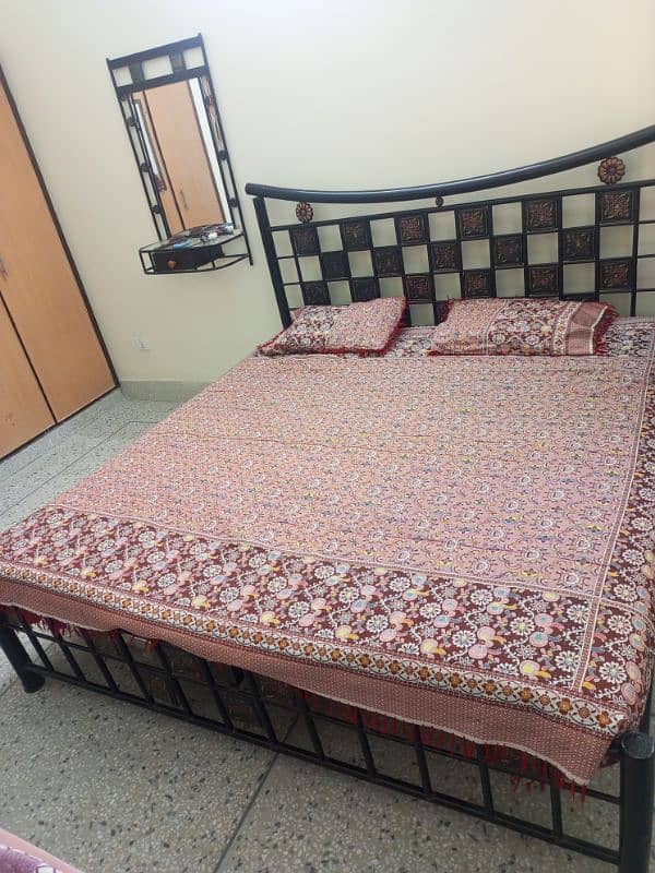 iron bed with mattress and dressing mirror 2