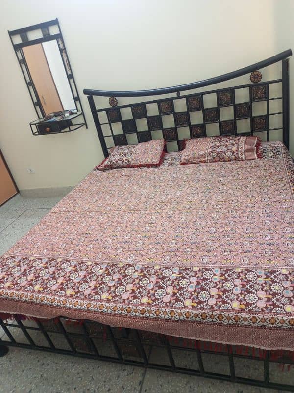 iron bed with mattress and dressing mirror 3