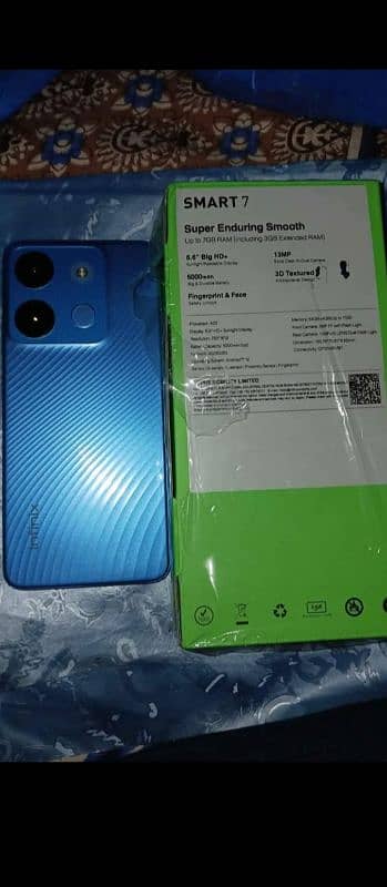 infinix smart 7 4 +3gb 64gb all accerries official PTA approved 6