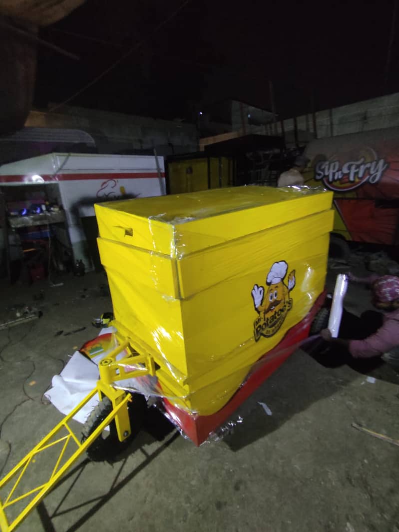 Towable Fries Stall , Burger stall, waffle, Juice, Cart, Shawarma 4