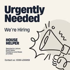 House helper required in Lahore