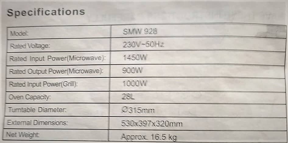 Microwave Oven 28L, Singer 4