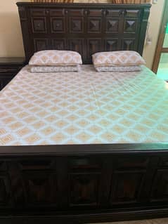 Wooden Bed Set-Bed,Side tables and Dressing table