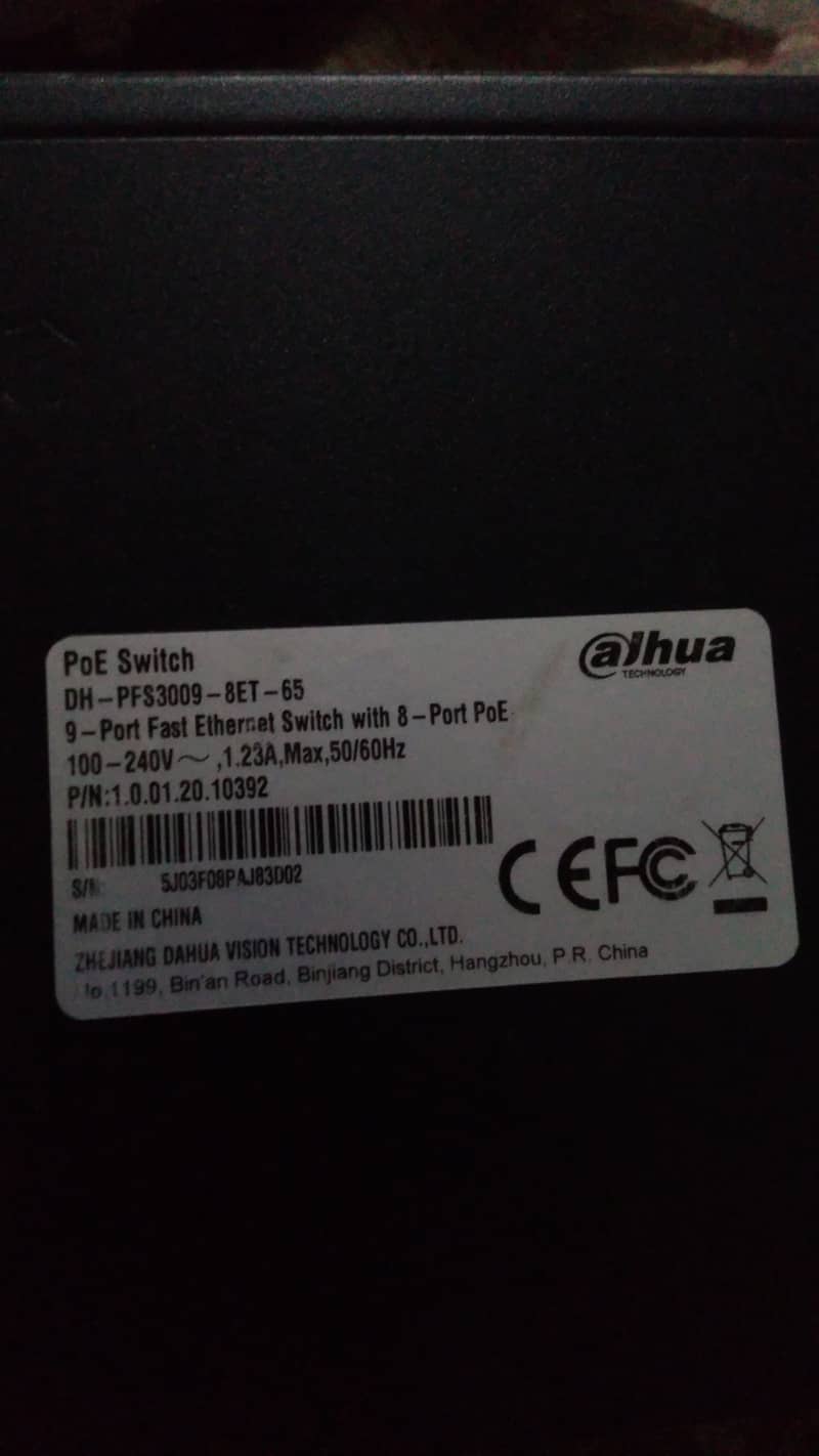 Dahua Poe switch 8 port 1