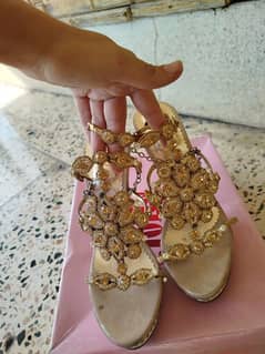 golden bridal heels