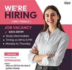 Data entry job for female