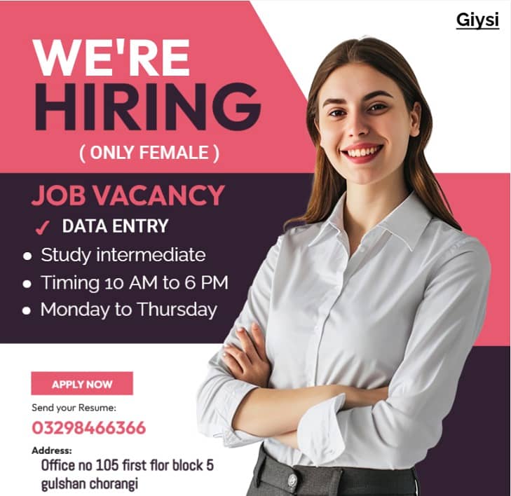 Data entry job for female 0