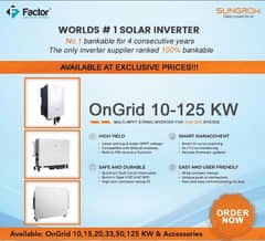 Sungrow on grid 5kw 10kw 20kw 25kw 50kw 100kw 150kw inverter available