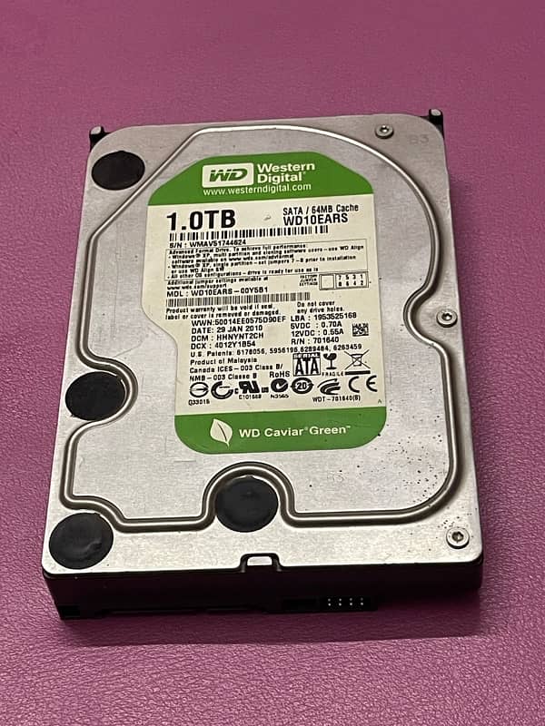 1 TB Western Digital Caviar Green Hard Disk for desktop(100% health) 2