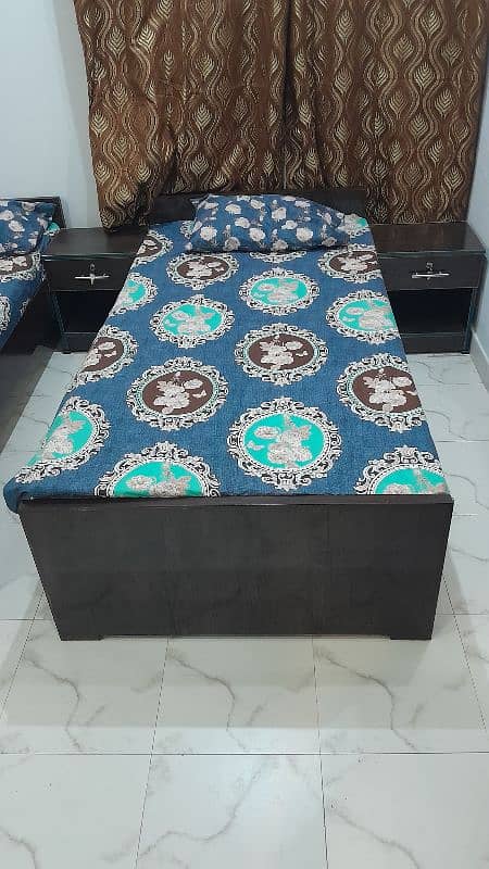 High Quality Teak Wood Single beds With Side Table with Draw 1