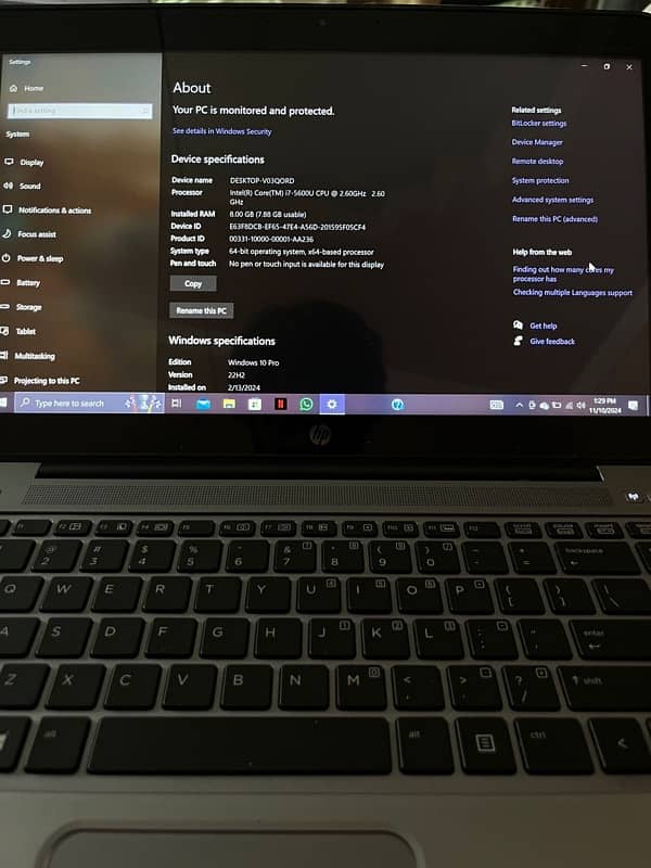 HP laptop i7 5gen , urgent sale 4