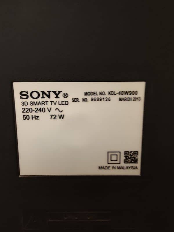 Sony Bravia 3D Smart Tv 40 Inch. 0