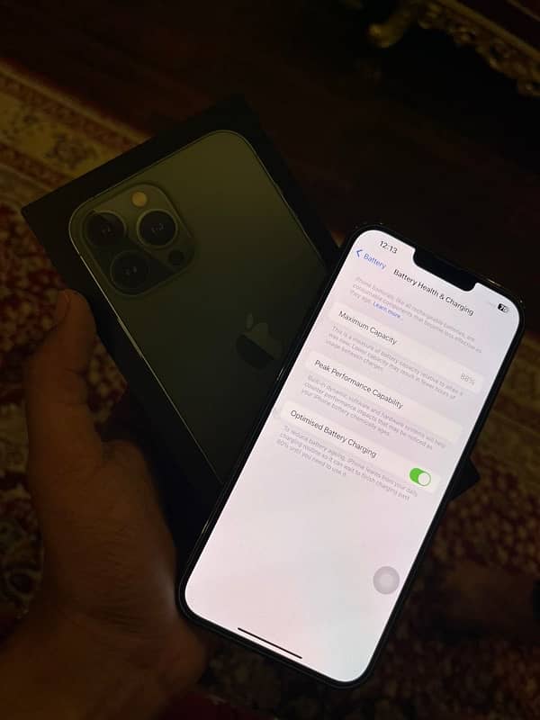 iphone 13 pro max128gb alpine green physical+ esim PTA APPROVEDa 1