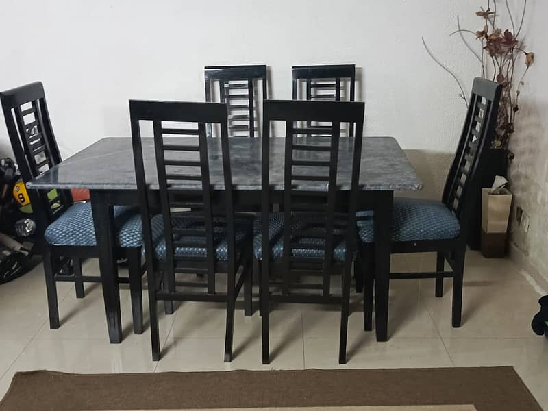 Elegant Marble Top Dining Table with 8 Chairs - Modern Design 2