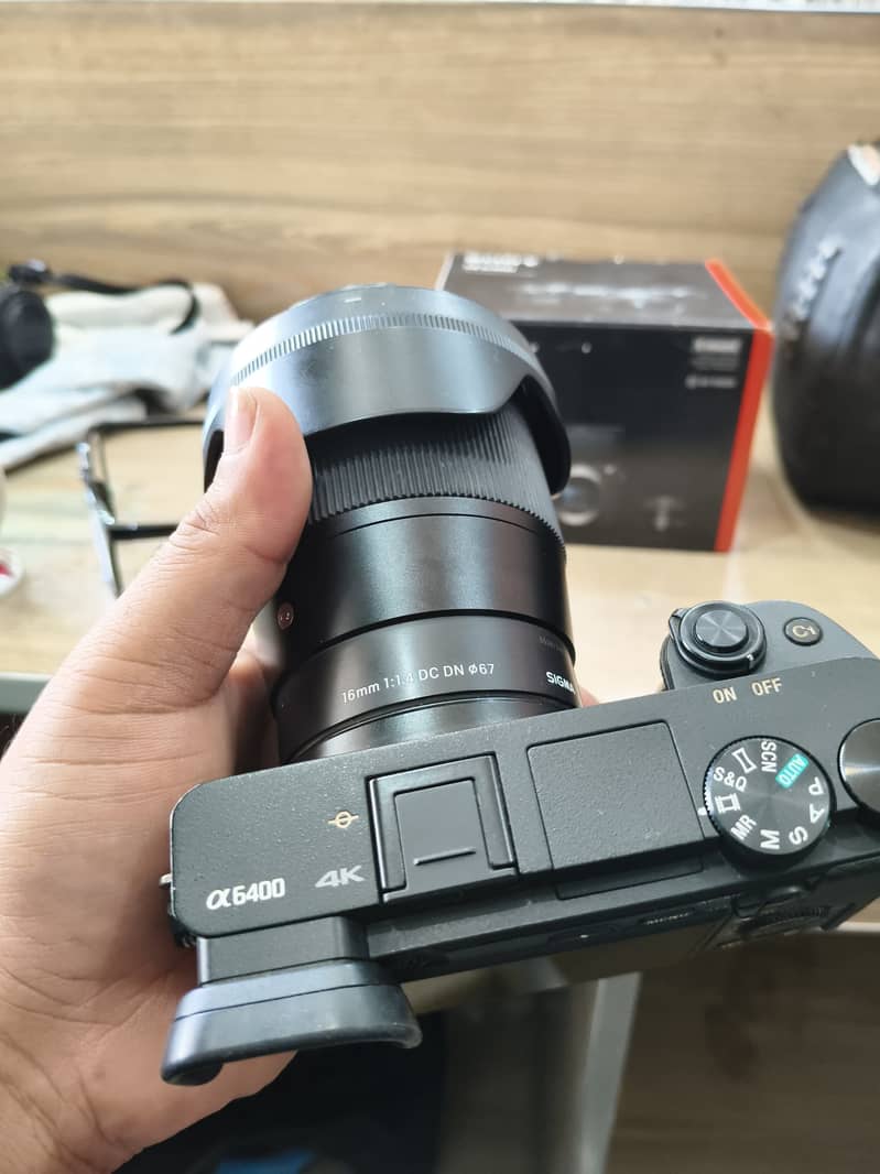 Sony a6400 with Sigma 16mm 1.4 lens for sale 1