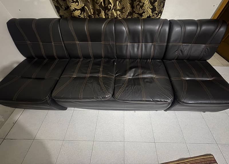 Leather sofa sets of 4persons 4