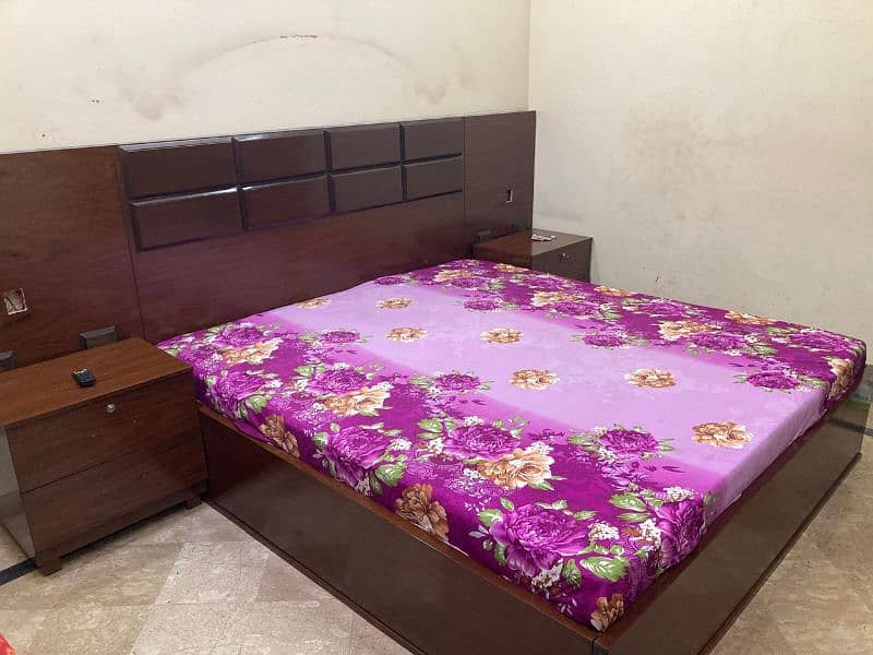 brand new bed with 2 side tables for urgent sale 0