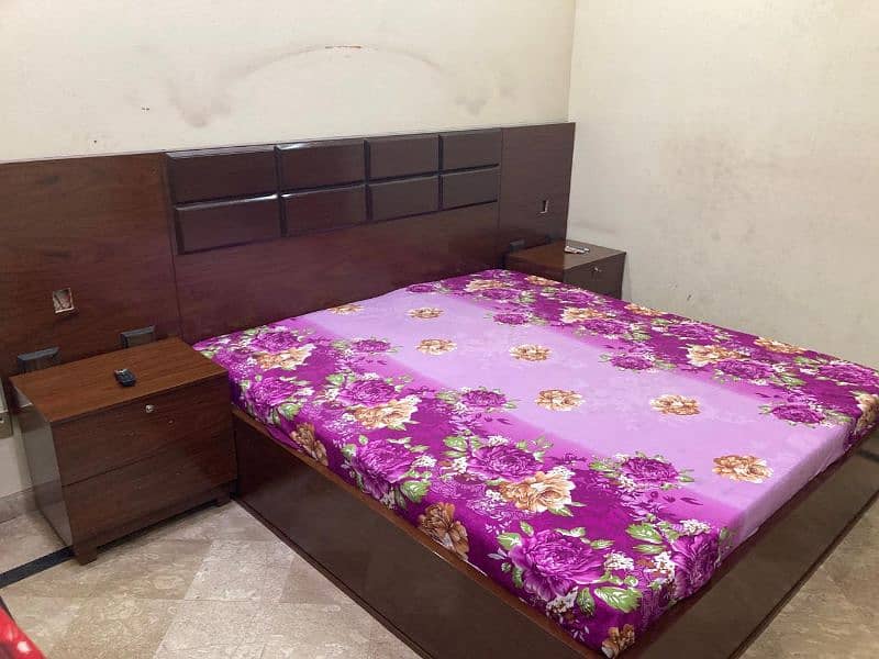 brand new bed with 2 side tables for urgent sale 2