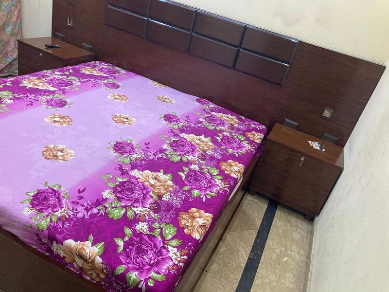 brand new bed with 2 side tables for urgent sale 3