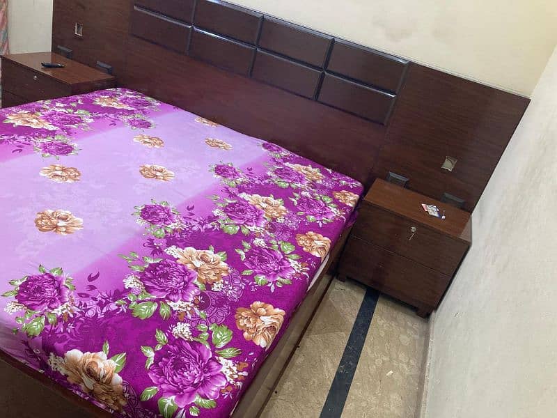 brand new bed with 2 side tables for urgent sale 4