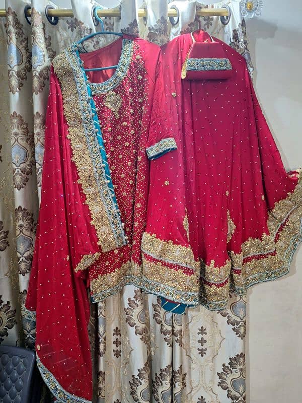 Barat lehnga Pre-Loved in throw away price with purse 1