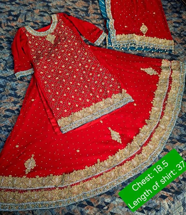 Barat lehnga Pre-Loved in throw away price with purse 2