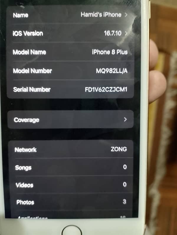 iPhone 8 plus Pta approved 10/10 condition 84 battery original 3