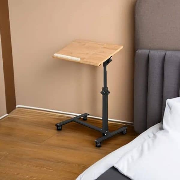 Rolling Laptop  Desk Overbed Table with Wheels Adjustable Laptop Stand 6