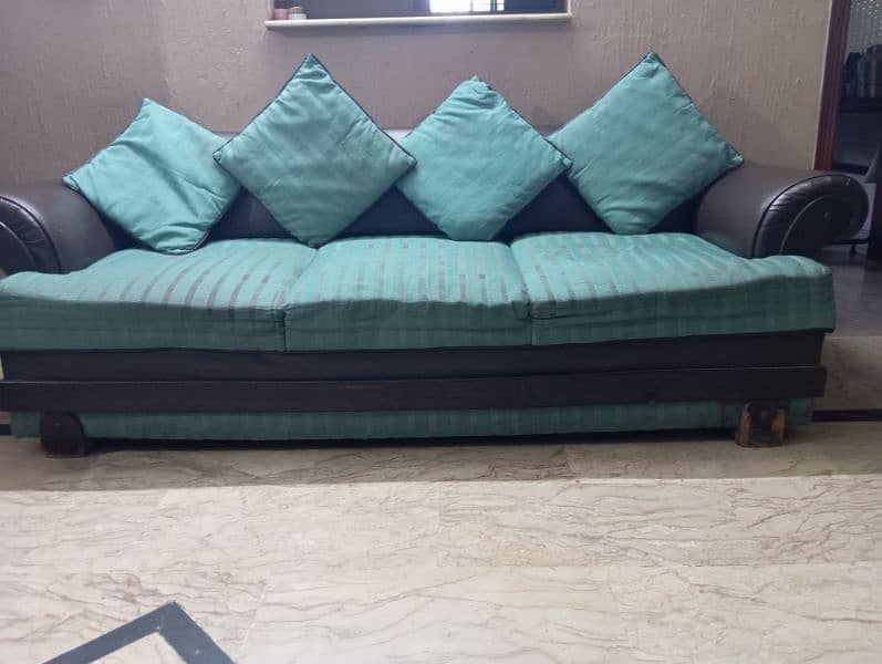 Spacious 6-Seater Sofa Set with Matching Tables 0